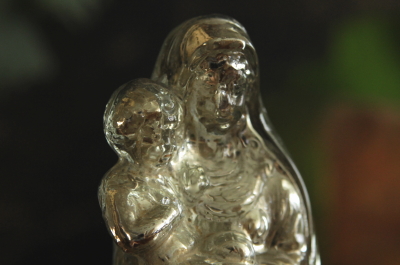 アンティークマーキュリーグラス　聖母子像　水銀ガラス　フランス