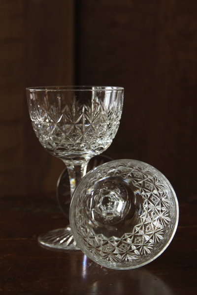 アンティークカットクリスタルクラレットグラス　ワイングラス　thomas webb イギリス