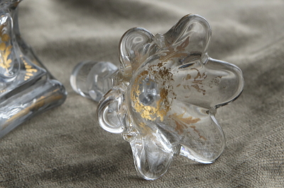 ヴィクトリアン　花のパフュームボトル　イギリス アンティークストリュフ