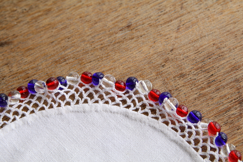 ガラスビーズのジャグカバー　イギリス アンティークストリュフ