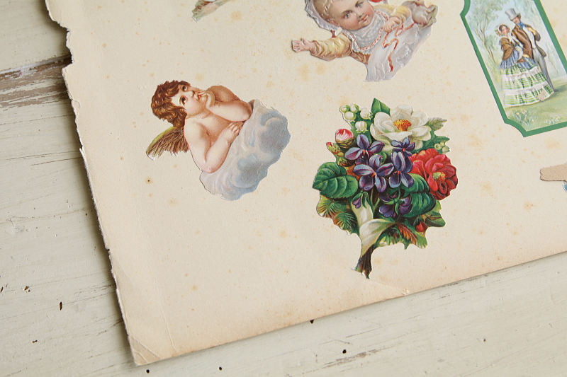 ヴィクトリアン　天使のデコパージュシート　ヨーロッパ アンティークストリュフ