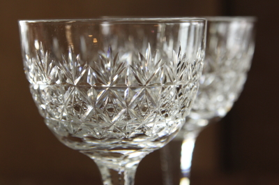 アンティークカットクリスタルクラレットグラス ワイングラス thomas 