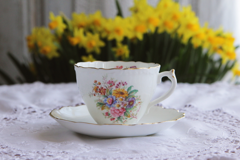 アンティークコールポート　coalport fragrance 薔薇　花模様　コーヒーカップ　ティーカップ　イギリス