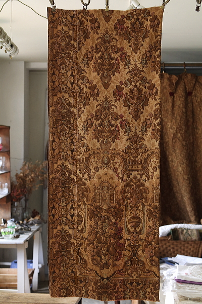 花のヴィンテージゴブラン　フランス アンティークストリュフ