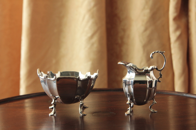 アンティークシルバーティーセット ティーポット バチュラータイプ