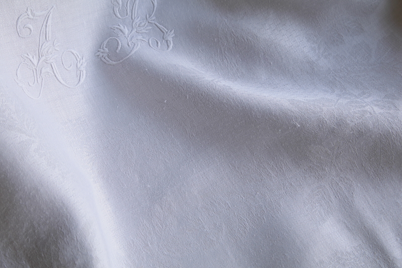 薔薇と紫陽花のダマスクセルヴィエット　フランス アンティークストリュフ