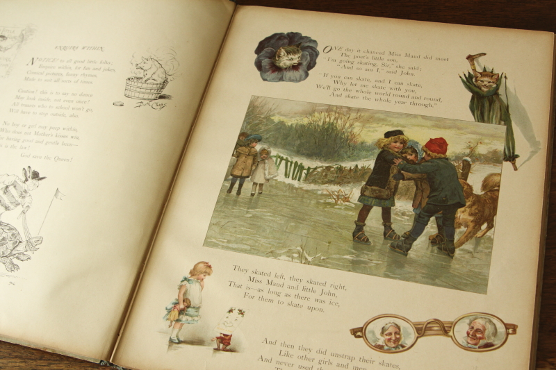 アンティークブックス 古書 児童書 絵本 little folks enquire within Ernest Nister イギリス