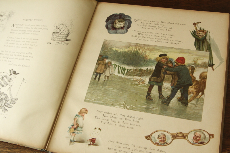 アンティークブックス　古書　児童書　絵本　little folks enquire within Ernest Nister　イギリス