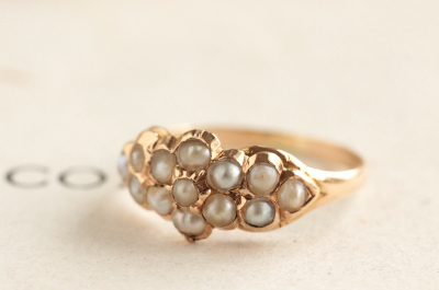 アンティークパールリング　真珠　シードパール アンティークジュエリー　指輪