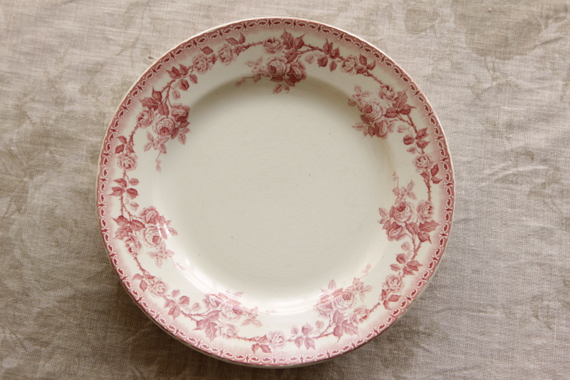 アンティークショワジールロワ choisy le roi 薔薇の大皿 ピンク フランス
