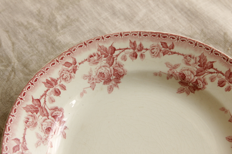 アンティークショワジールロワ choisy le roi 薔薇の大皿 ピンク フランス