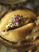 アンティークピンクサファイアリング　ルビー　オールドヨーロピアンカットダイヤモンド　指輪　ヴィクトリアン　イギリス　