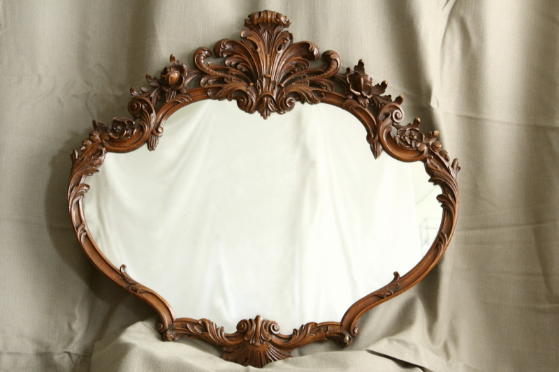 アンティークミラー鏡 薔薇ロココ ルイ15世様式 アールヌーボー アーツ 