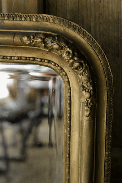アンティークミラー 壁掛け鏡 フランス モールディング 薔薇 