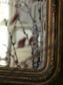 アンティークミラー　壁掛け鏡 フランス　モールディング　薔薇