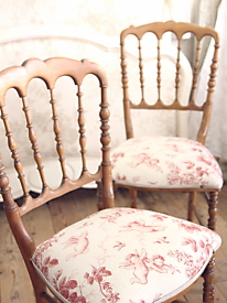 ナポレオンチェア椅子　フランス　アンティーク　トワルドジュイ　天使　薔薇　エンジェル　ローズ